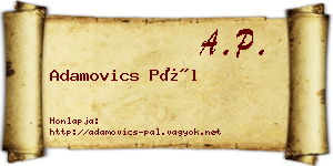 Adamovics Pál névjegykártya